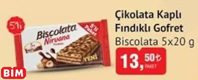 BİSCOLATA  ÇİKOLATA KAPLI FINDIKLI GOFRET